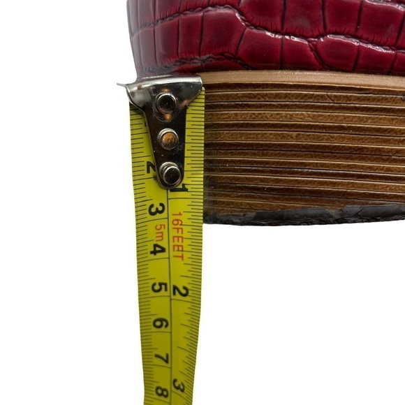 Vintage QualiCraft Casualets Red Crocodile Embossed Block Heels Pumps Size 9 - Picture 11 of 16